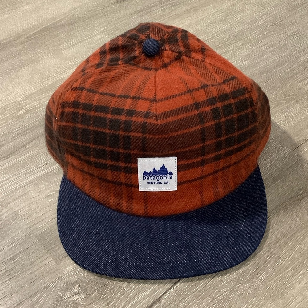 Patagonia plaid range cap cascade burnished red